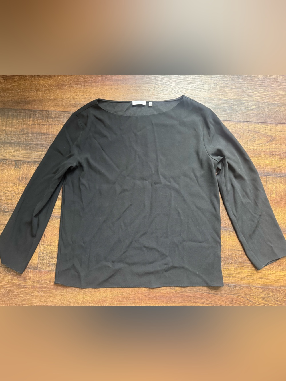 Aritzia Black Long-Sleeve Crewneck Blouse